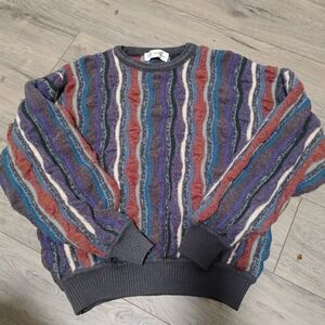 Vintage St. Croix Textured Wool Blend Sweater Large 3D Cosby Inspired Sw…